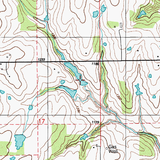 Topographic Map of Oknoname 137002 Dam, OK