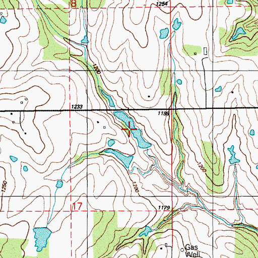 Topographic Map of Oknoname 137002 Reservoir, OK