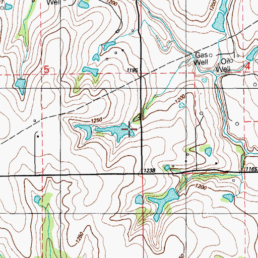 Topographic Map of Oknoname 137003 Dam, OK