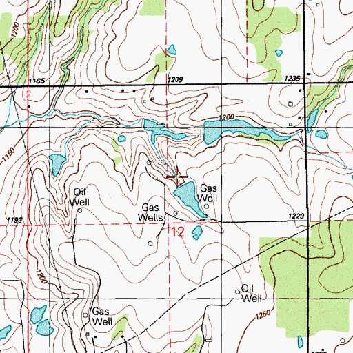 Topographic Map of Oknoname 137004 Dam, OK