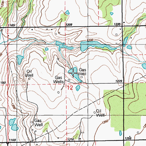 Topographic Map of Oknoname 137004 Reservoir, OK