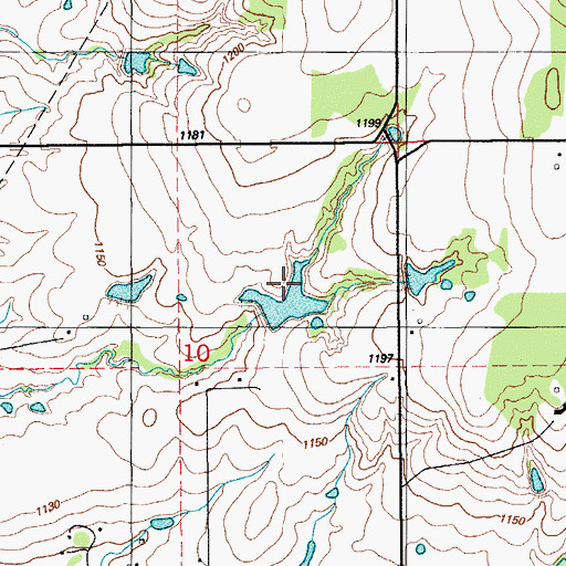 Topographic Map of Oknoname 137006 Dam, OK