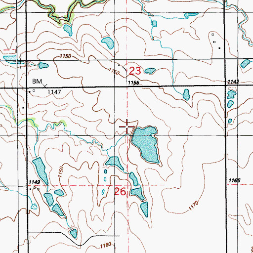 Topographic Map of Oknoname 137007 Dam, OK