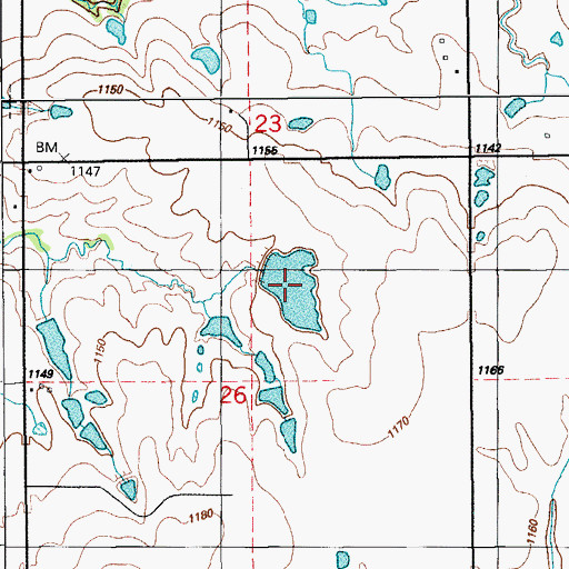 Topographic Map of Oknoname 137007 Reservoir, OK