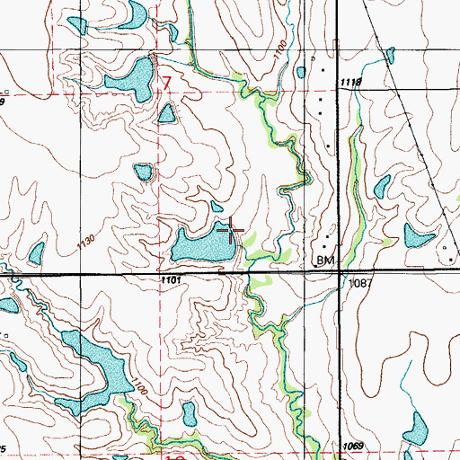 Topographic Map of Oknoname 137011 Dam, OK