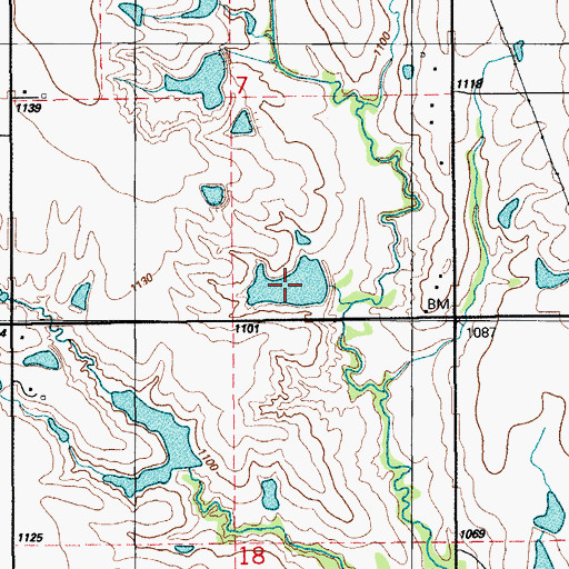 Topographic Map of Oknoname 137011 Reservoir, OK