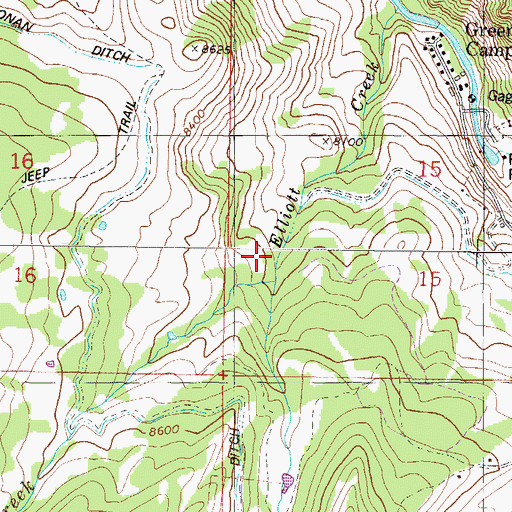Topographic Map of Martin Creek, CO