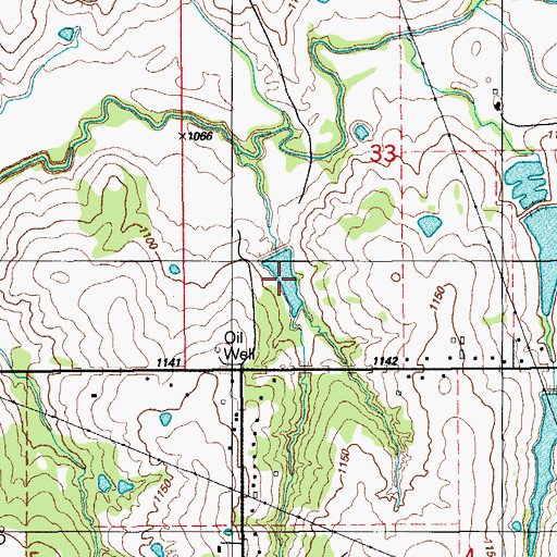 Topographic Map of Oknoname 137012 Dam, OK