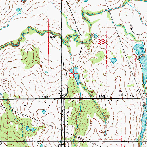 Topographic Map of Oknoname 137012 Reservoir, OK