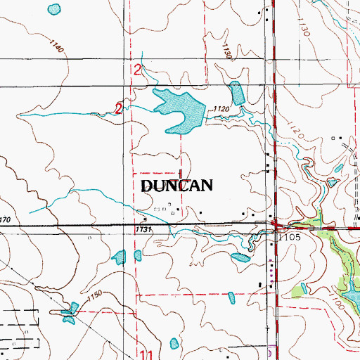 Topographic Map of Oknoname 137013 Reservoir, OK
