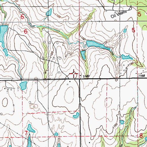 Topographic Map of Oknoname 137016 Reservoir, OK