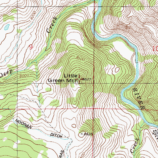 Topographic Map of Little Green Mountain, CO