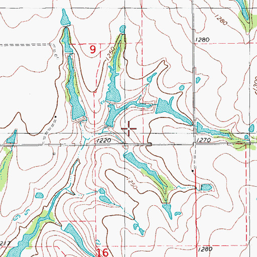 Topographic Map of Oknoname 137018 Dam, OK