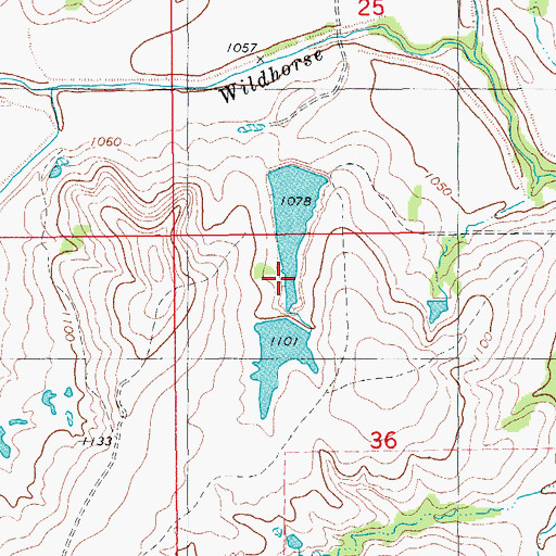 Topographic Map of Oknoname 137020 Dam, OK