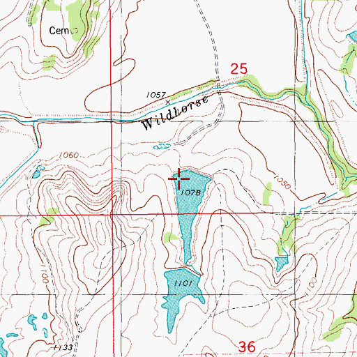 Topographic Map of Oknoname 137021 Dam, OK