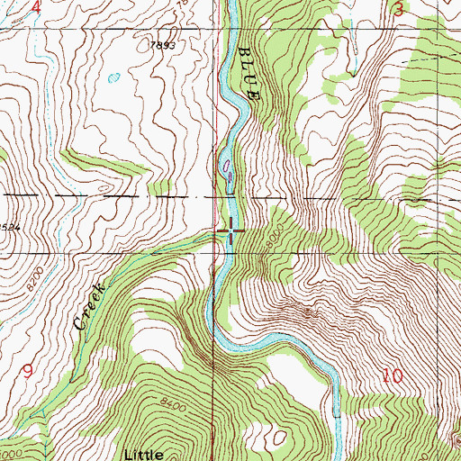 Topographic Map of Deep Creek, CO