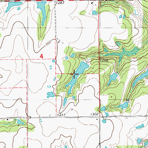 Topographic Map of Oknoname 137022 Reservoir, OK