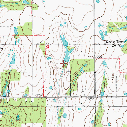 Topographic Map of Oknoname 137023 Dam, OK