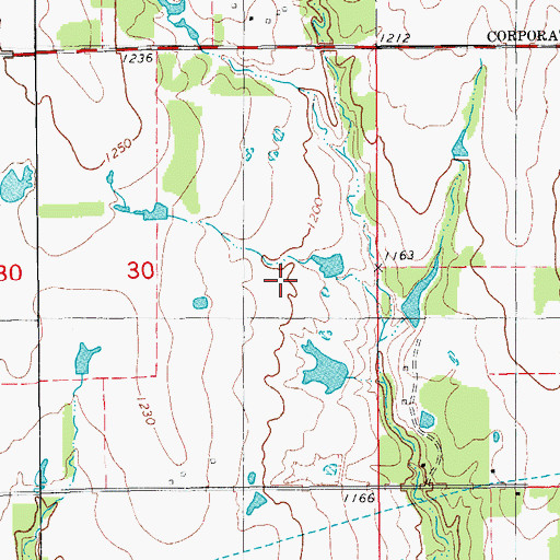 Topographic Map of Oknoname 137025 Dam, OK