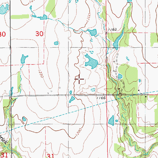 Topographic Map of Oknoname 137026 Dam, OK