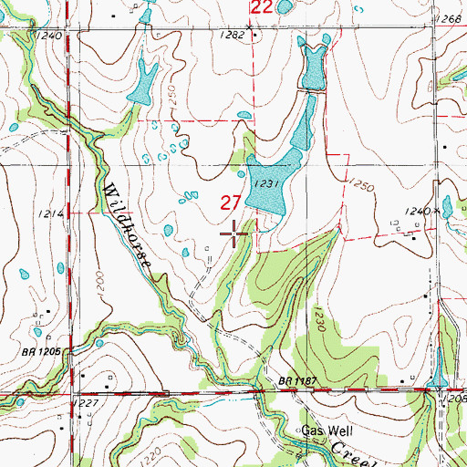 Topographic Map of Oknoname 137027 Reservoir, OK