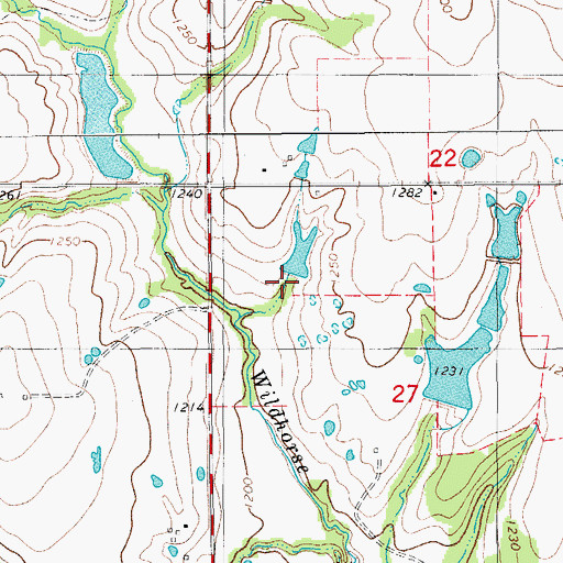 Topographic Map of Oknoname 137028 Dam, OK