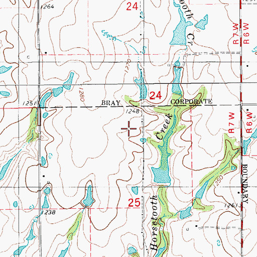 Topographic Map of Oknoname 137029 Dam, OK