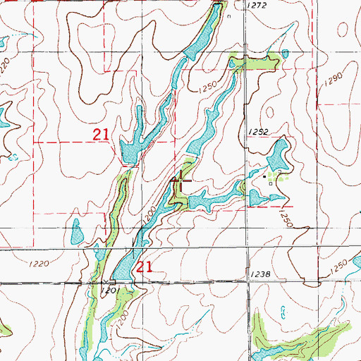 Topographic Map of Oknoname 137030 Reservoir, OK