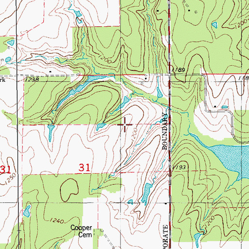 Topographic Map of Oknoname 137031 Reservoir, OK