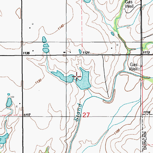 Topographic Map of Oknoname 137032 Dam, OK