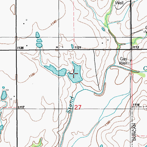 Topographic Map of Oknoname 137032 Reservoir, OK