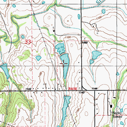 Topographic Map of Oknoname 137033 Reservoir, OK