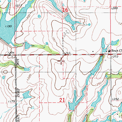 Topographic Map of Oknoname 137034 Dam, OK