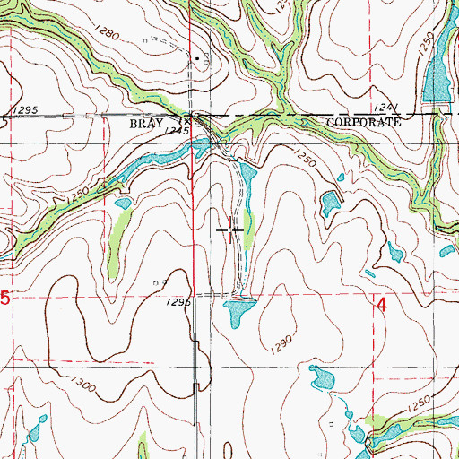 Topographic Map of Oknoname 137035 Reservoir, OK
