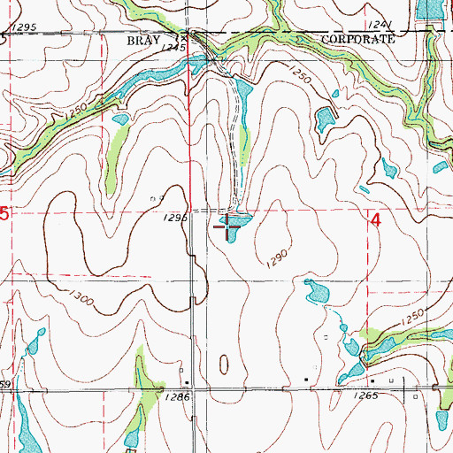 Topographic Map of Oknoname 137036 Dam, OK
