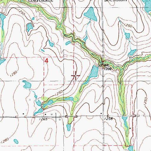Topographic Map of Oknoname 137037 Dam, OK