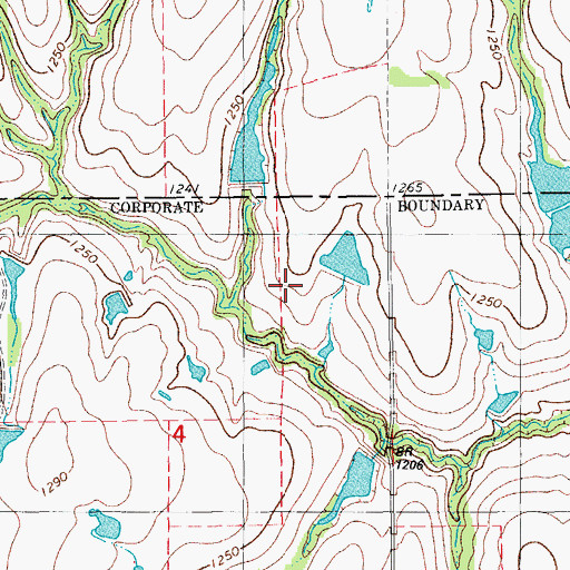 Topographic Map of Oknoname 137038 Dam, OK