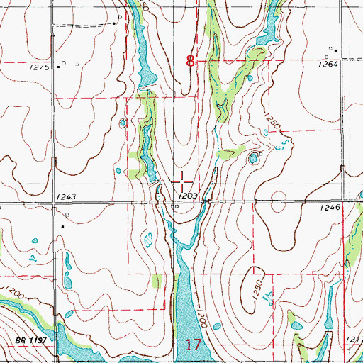 Topographic Map of Oknoname 137039 Reservoir, OK
