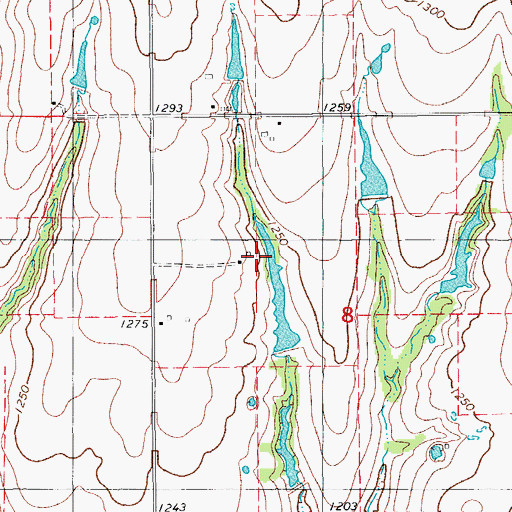 Topographic Map of Oknoname 137042 Dam, OK