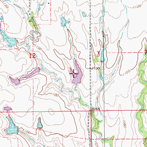 Topographic Map of Oknoname 137045 Reservoir, OK
