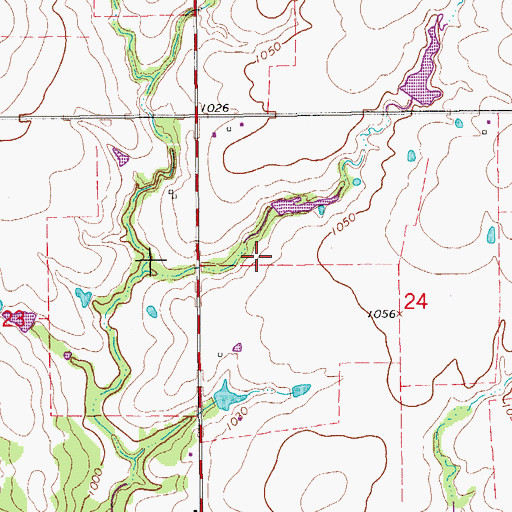 Topographic Map of Oknoname 137048 Dam, OK