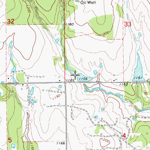 Topographic Map of Oknoname 137052 Reservoir, OK