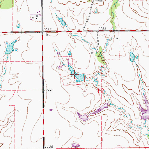 Topographic Map of Oknoname 137053 Reservoir, OK