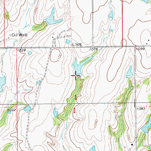 Topographic Map of Oknoname 137054 Reservoir, OK
