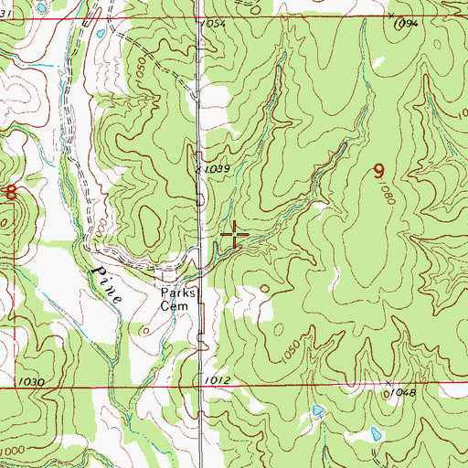 Topographic Map of Oknoname 137055 Dam, OK