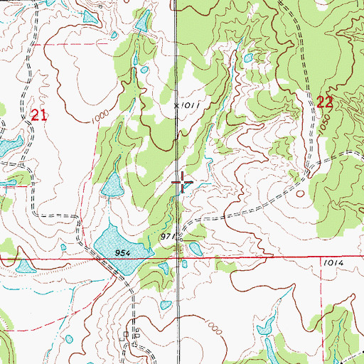 Topographic Map of Oknoname 137056 Reservoir, OK
