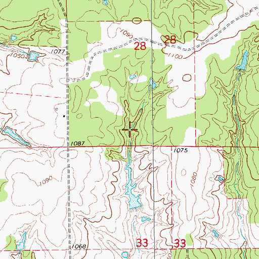 Topographic Map of Oknoname 137057 Dam, OK