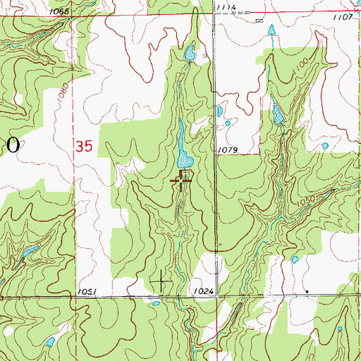 Topographic Map of Oknoname 137058 Dam, OK