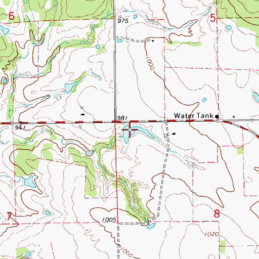 Topographic Map of Oknoname 137059 Reservoir, OK