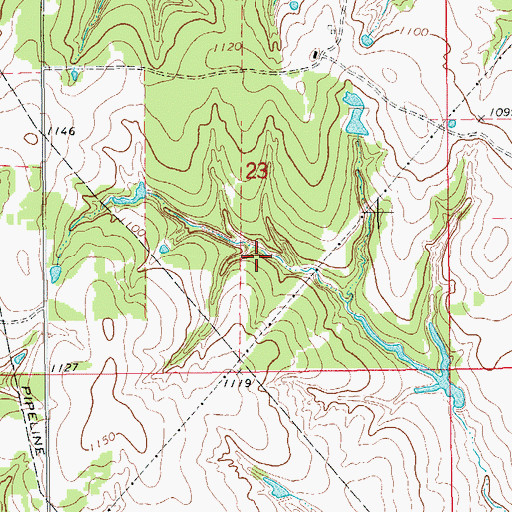 Topographic Map of Oknoname 137060 Dam, OK